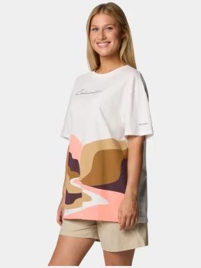 Columbia Rolling Bend Graphic Oversized Tee női rövid ujjú póló fehér színben 3