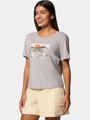 Columbia Ruby Springs Graphic Scoop Neck Short Sleeve Shirt női rövid ujjú póló szürke színben 3