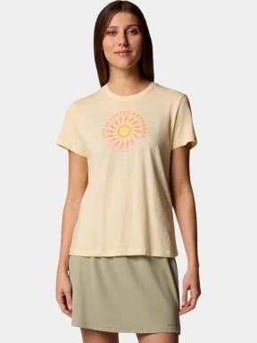 Columbia Ruby Springs Graphic Fitted Short Sleeve Shirt női rövid ujjú póló sárga színben 1