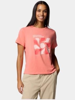 Columbia Sun Trek Graphic Short Sleeve III női rövid ujjú sport póló piros színben 1