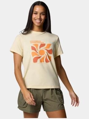Columbia Sun Trek Graphic Short Sleeve III női rövid ujjú sport póló sárga színben 1