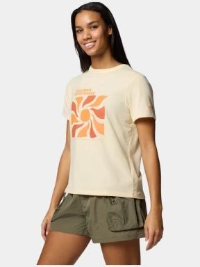 Columbia Sun Trek Graphic Short Sleeve III női rövid ujjú sport póló sárga színben 3