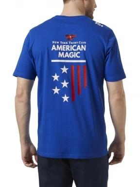 Helly Hansen Am Cotton T-Shirt férfi rövid ujjú póló kék színben 3
