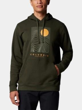Columbia Beaumount Graphic Hoodie férfi kapucnis pulóver zöld színben 1