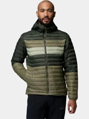 Columbia Powder Pass Hooded Jacket férfi steppelt átmeneti kabát zöld színben 1
