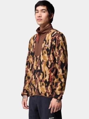 Columbia Sequoia Grove Printed Full Zip férfi polár pulóver barna színben 3