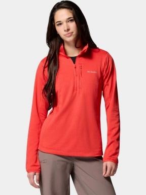 Columbia Essential Hike Grid Fleece Half Zip női polár pulóver piros színben 1