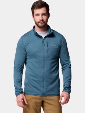 Columbia Essential Hike Grid Fleece Full Zip férfi polár pulóver kék színben 1