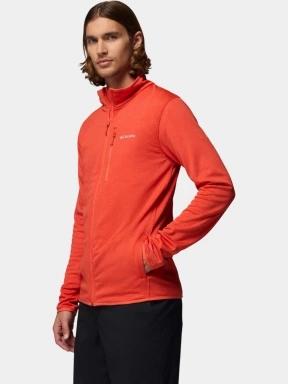 Columbia Essential Hike Grid Fleece Full Zip férfi polár pulóver piros színben 3