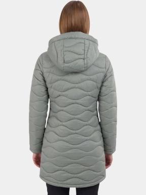 Fundango Nordwave Long Jacket női steppelt átmeneti kabát zöld színben 3