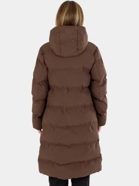Fundango Cosycoat Long Padded Jacket női steppelt télikabát barna színben 3