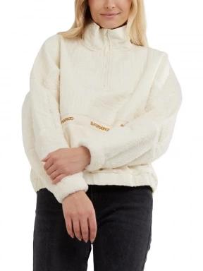 Fundango Calypso Hybrid Pullover női polár pulóver barna színben 1