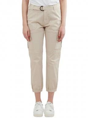 Fundango Alina Cargo Pants női oldalzsebes utcai nadrág homok színben 1