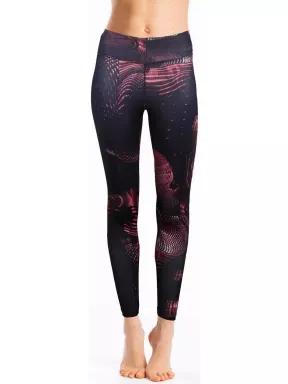 Fundango Leggings Print női sportnadrág fekete színben 1