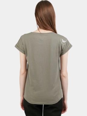Fundango Lima T-shirt női rövid ujjú póló oliva színben 3