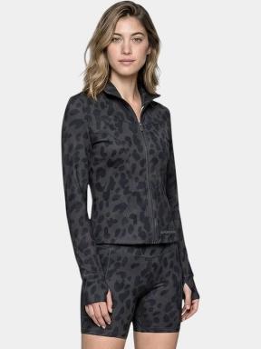Fundango Flop Zip Up Top női hosszú ujjú sport póló fekete színben 1