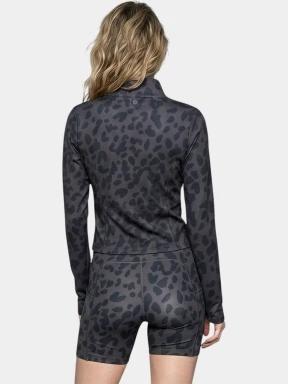 Fundango Flop Zip Up Top női hosszú ujjú sport póló fekete színben 3
