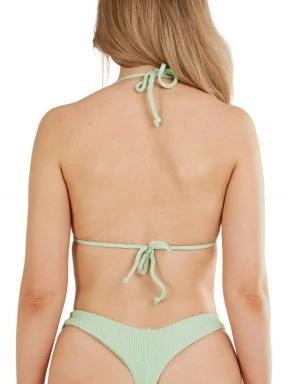Fundango Innisfil Triangle Jacquard Top női bikini felső zöld színben 3