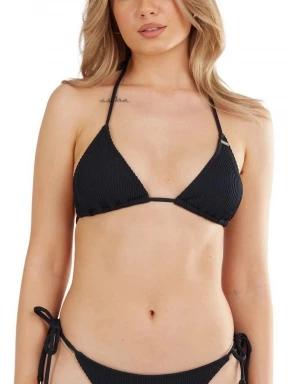 Fundango Innisfil Triangle Jacquard Top női bikini felső fekete színben 1
