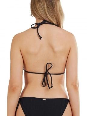 Fundango Innisfil Triangle Jacquard Top női bikini felső fekete színben 3