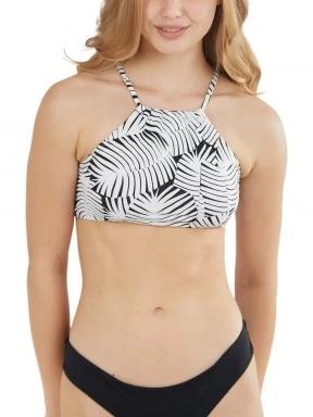 Fundango Hogg High Neck Top női bikini felső fehér színben 1