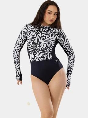 Fundango Dolphin Long Sleeve Suit női fürdőruha fekete színben 1