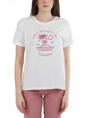 Fundango Nissa T-shirt női rövid ujjú póló fehér színben 1