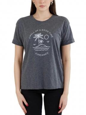 Fundango Nissa T-shirt női rövid ujjú póló szürke színben 1