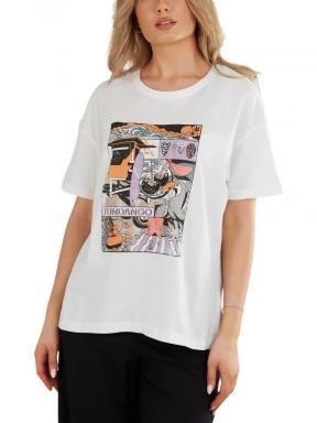 Fundango Nissa T-shirt női rövid ujjú póló fehér színben 1