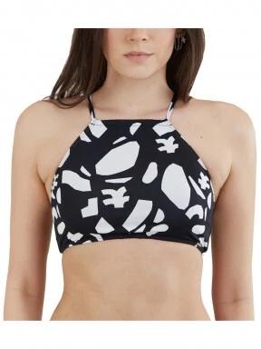 Fundango Hogg High Neck Top női bikini felső fekete színben 1