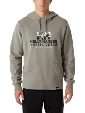 Helly Hansen Arctic Ocean Hoodie férfi kapucnis pulóver szürke színben 1