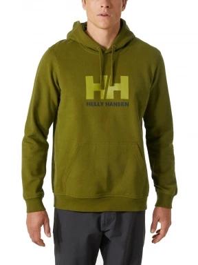 Helly Hansen Hh Logo Hoodie férfi kapucnis pulóver oliva színben 1