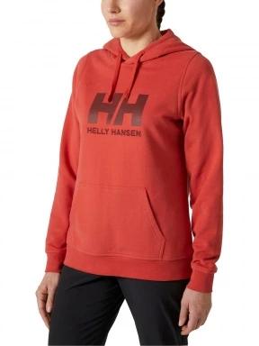 Helly Hansen W Hh Logo Hoodie női kapucnis pulóver piros színben 1