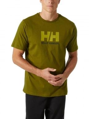 Helly Hansen Hh Logo T-Shirt férfi rövid ujjú póló oliva színben 1