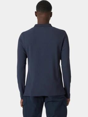 Helly Hansen Crewline Ls Polo férfi hosszú ujjú galléros póló sötétkék színben 3