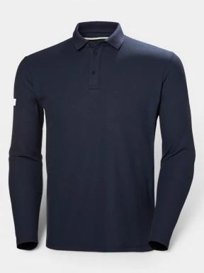 Helly Hansen Crewline Ls Polo férfi hosszú ujjú galléros póló sötétkék színben 1