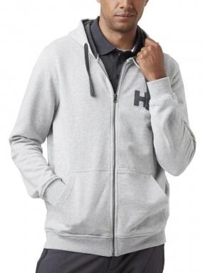 Helly Hansen Hh Logo Full Zip Hoodie férfi kapucnis pulóver szürke színben 1