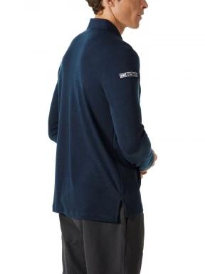 Helly Hansen Skagerrak Quickdry Rugger férfi hosszú ujjú galléros póló sötétkék színben 3