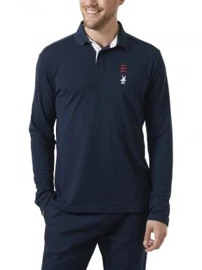 Helly Hansen Skagerrak Quickdry Rugger férfi hosszú ujjú póló sötétkék színben 1