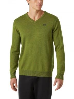 Helly Hansen Shore Merino Sweater férfi pulóver zöld színben 1