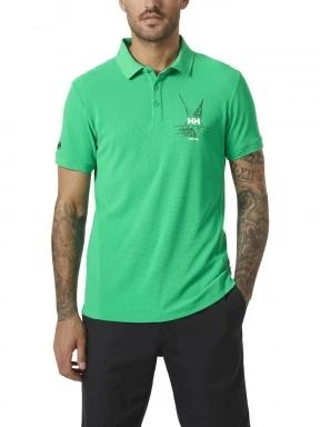 Helly Hansen Hp Race Polo férfi rövid ujjú sport póló zöld színben 1