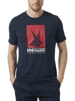 Helly Hansen Hp Race Graphic T-Shirt férfi rövid ujjú póló sötétkék színben 1