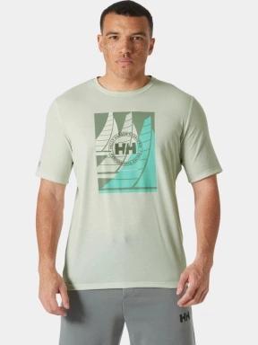 Helly Hansen Hp Race Graphic T-Shirt férfi rövid ujjú sport póló zöld színben 1