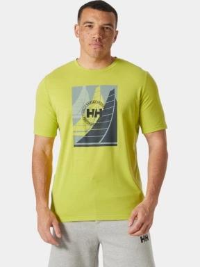 Helly Hansen Hp Race Graphic T-Shirt férfi rövid ujjú sport póló zöld színben 1