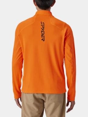 Spyder Gridweb Fleece 1/2 Zip férfi polár pulóver narancssárga színben 3
