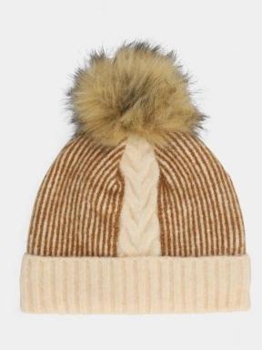 Spyder Plait Pom Hat bojtos sapka homok színben 1