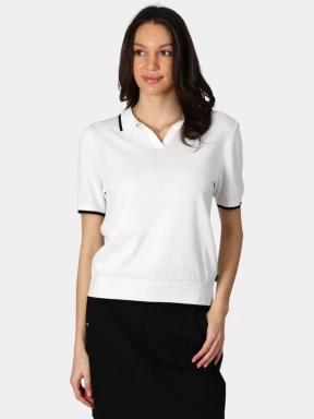 Luhta Luhta Hissa női galléros póló fehér színben 1