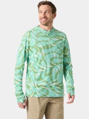 Helly Hansen Lifa Active Solen Hoodie férfi hosszú ujjú sport póló zöld színben 1