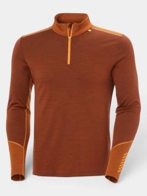Helly Hansen Lifa Merino Midweight 1/2 Zip férfi aláöltöző felső narancssárga színben 1