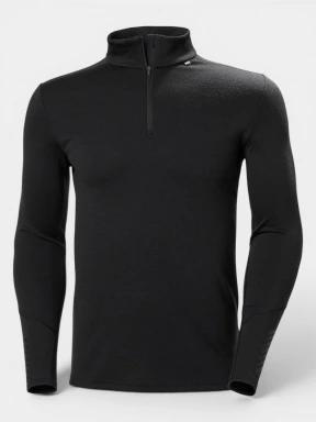 Helly Hansen Lifa Merino Midweight 1/2 Zip férfi aláöltöző felső fekete színben 1
